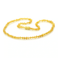 Adult Baltic Amber Necklace. Baroque Milky Yellow 4mm - BA150