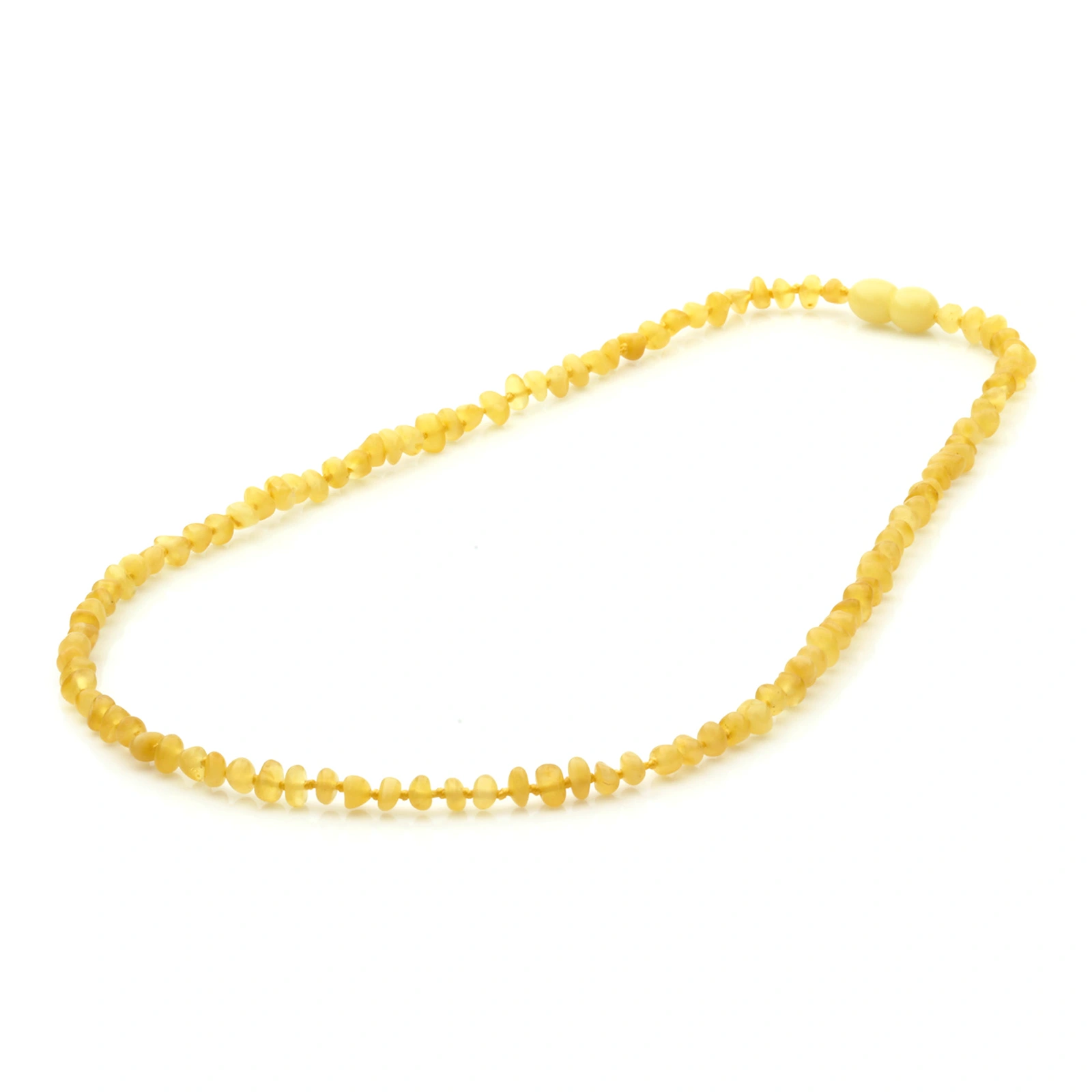 Adult Baltic Amber Necklace. Baroque Milky Yellow 4mm - BA150