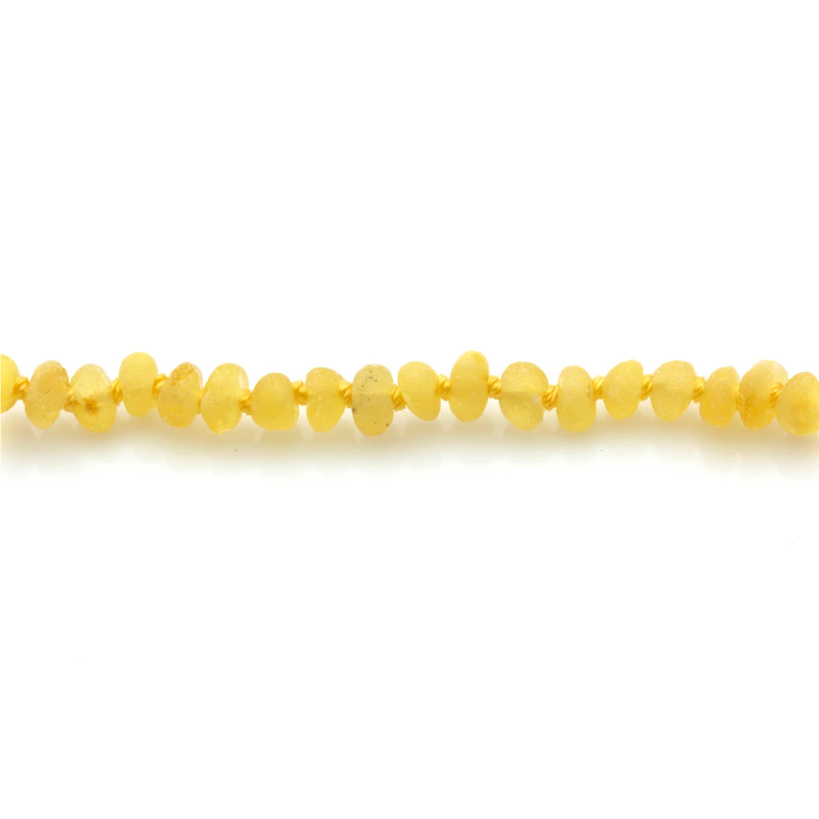 Adult Baltic Amber Necklace. Baroque Milky Yellow 4mm - BA146