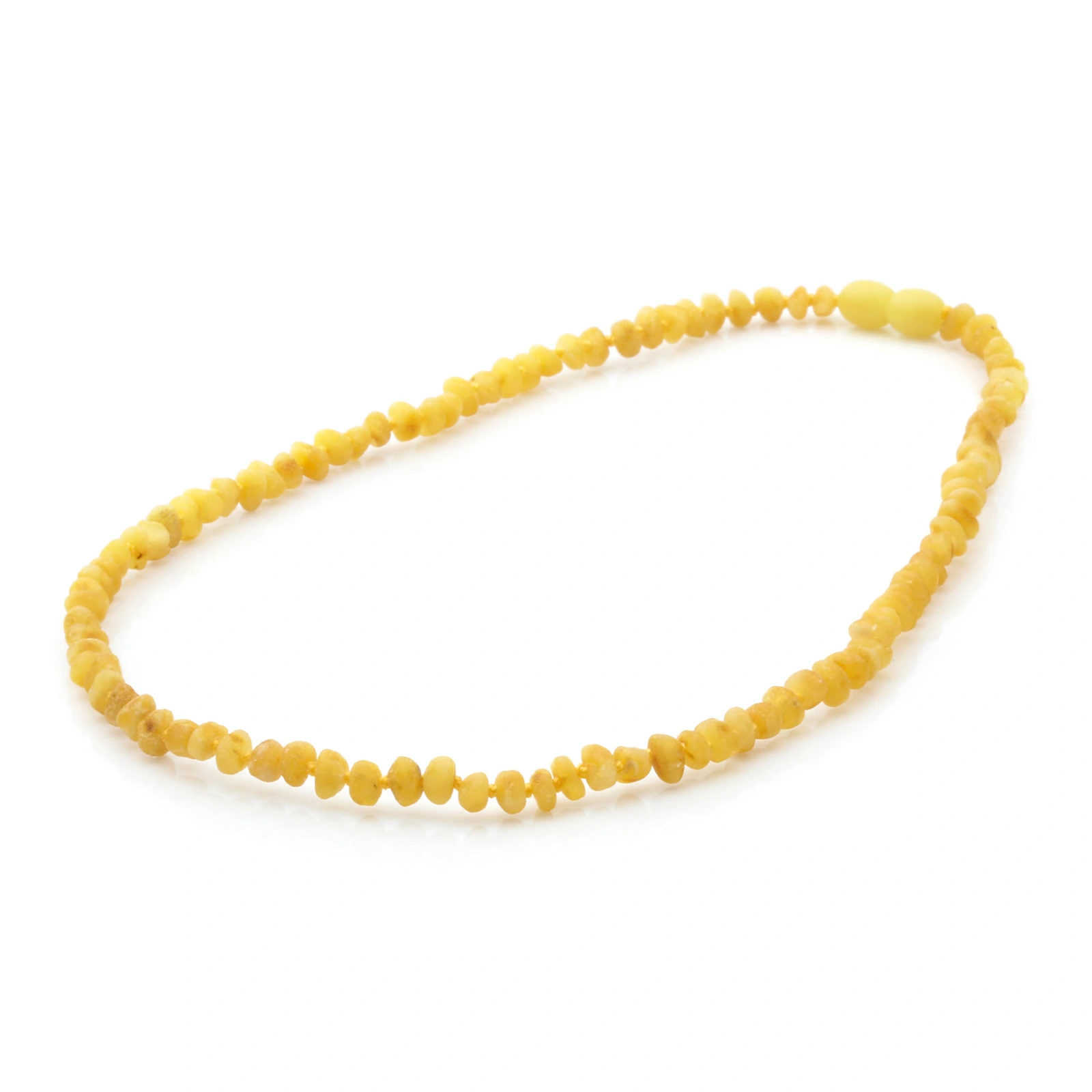 Adult Baltic Amber Necklace. Baroque Milky Yellow 4mm - BA146
