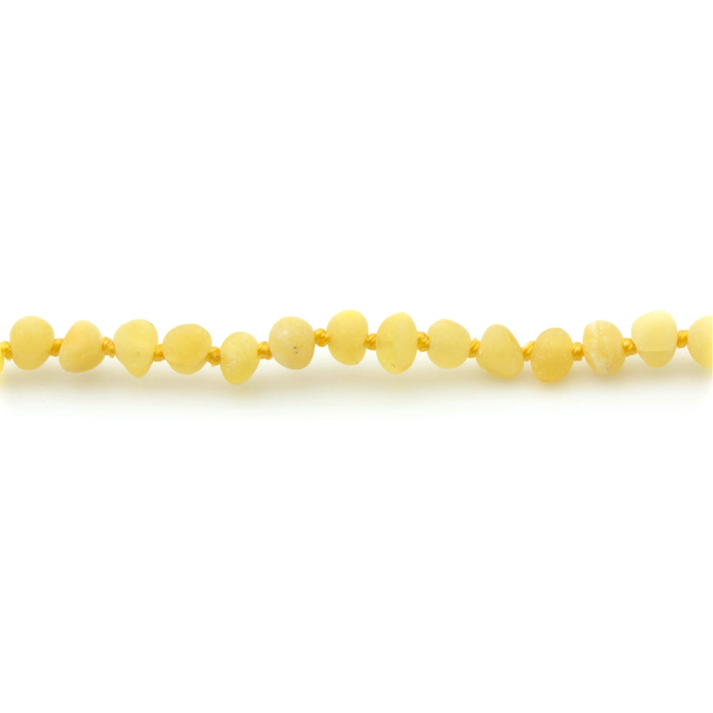 Adult Baltic Amber Necklace. Baroque Milky Yellow 4mm - BA147