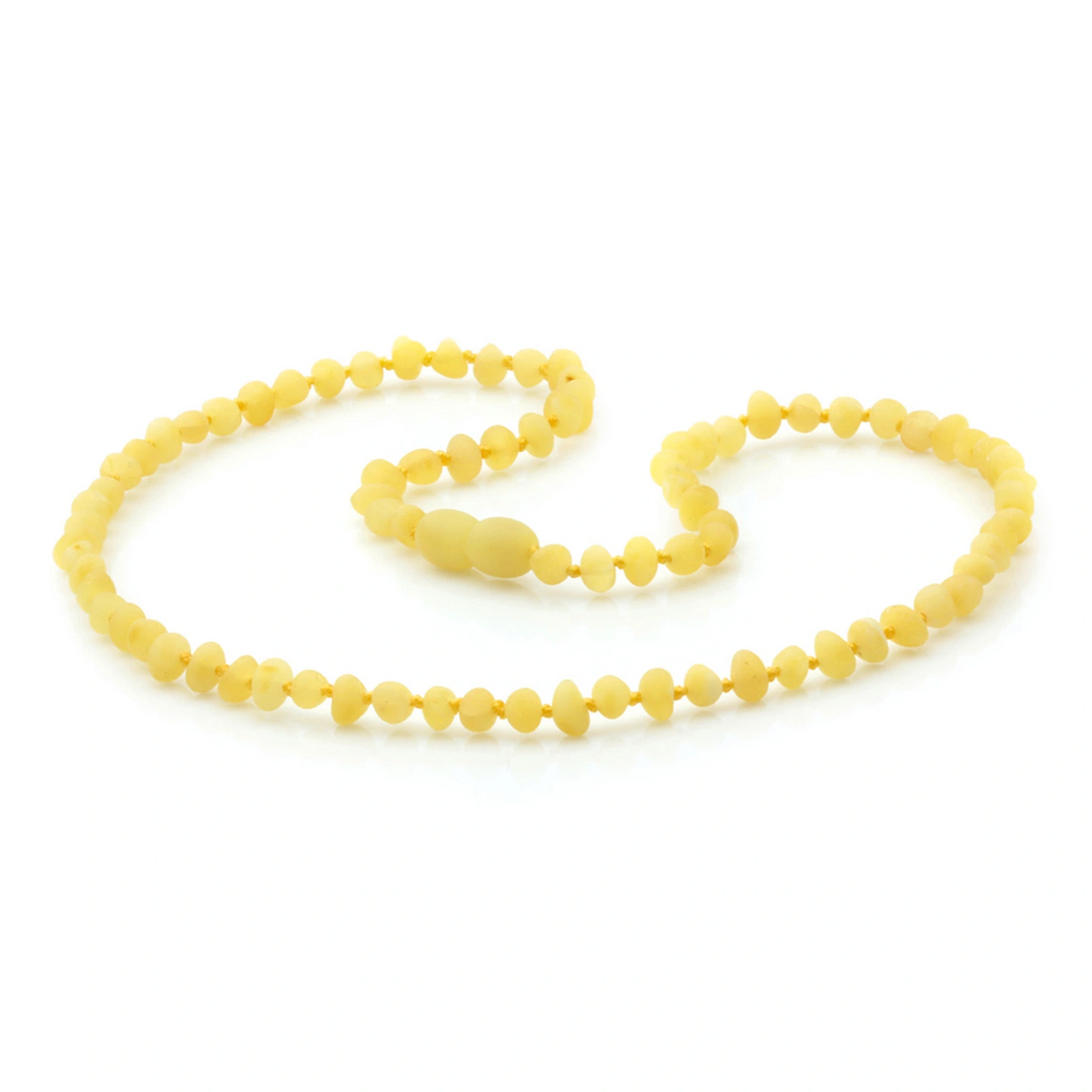 Adult Baltic Amber Necklace. Baroque Milky Yellow 4mm - BA147
