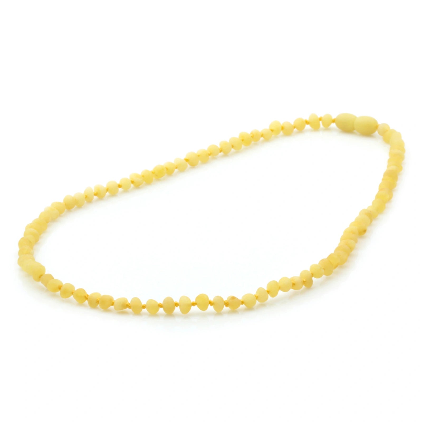 Adult Baltic Amber Necklace. Baroque Milky Yellow 4mm - BA147