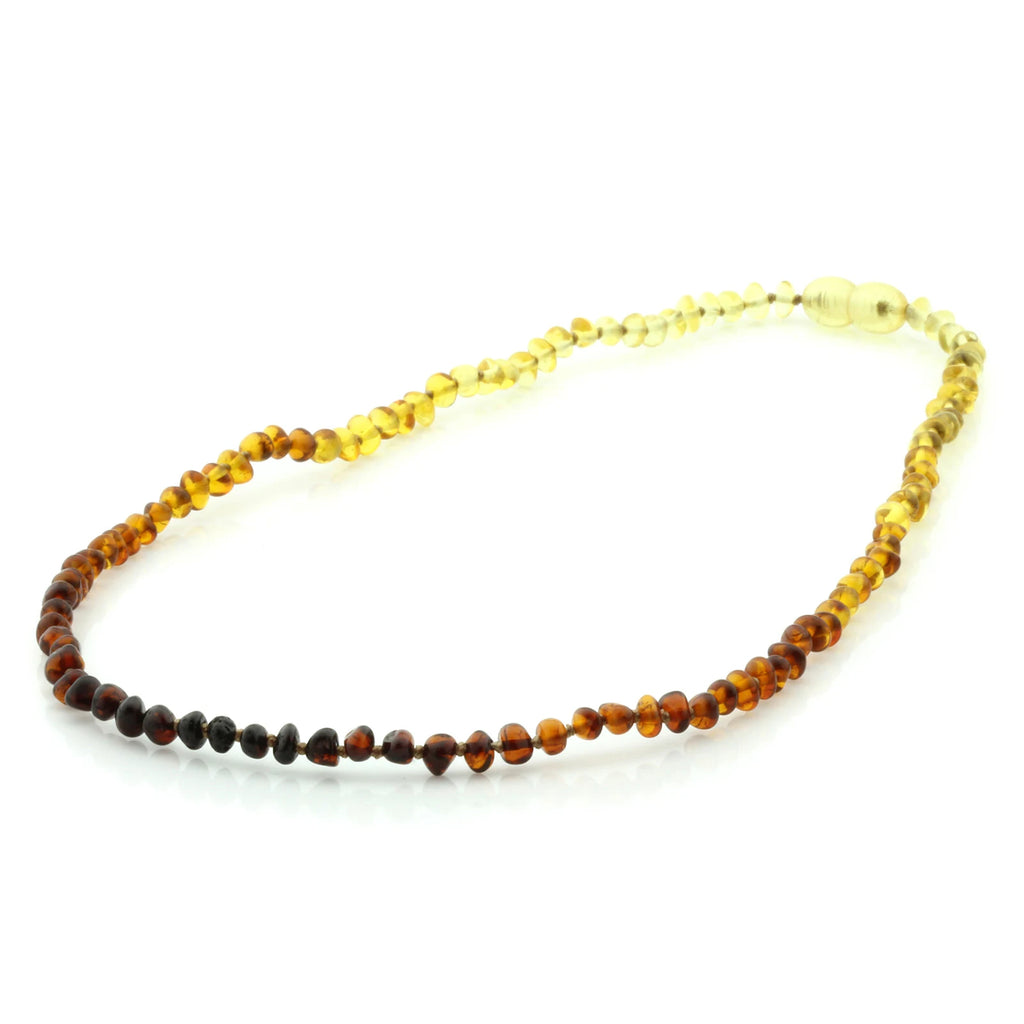 Adult Baltic Amber Necklace. Baroque Rainbow 4mm - BA154
