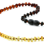 Adult Baltic Amber Necklace. Baroque Rainbow 4mm - BA155