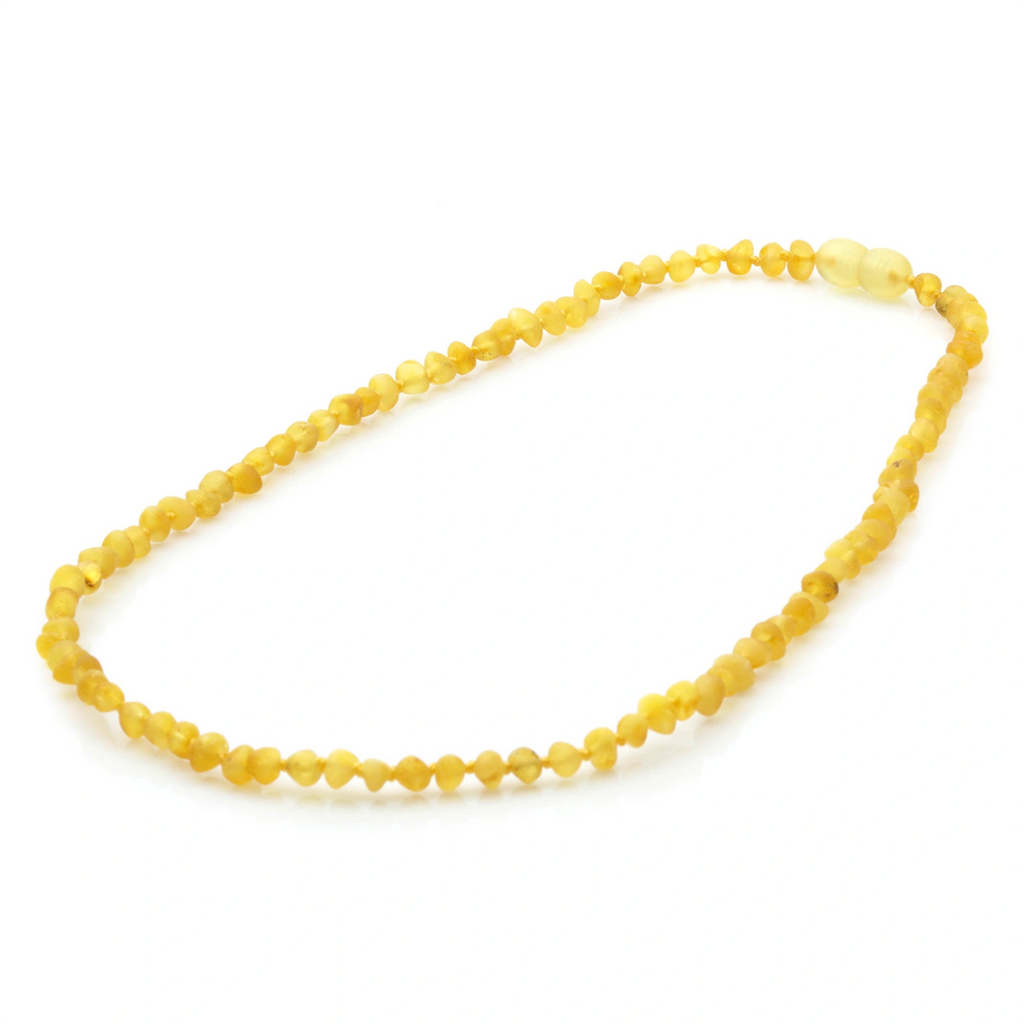 Adult Baltic Amber Necklace. Baroque Yellow 4mm - BA141