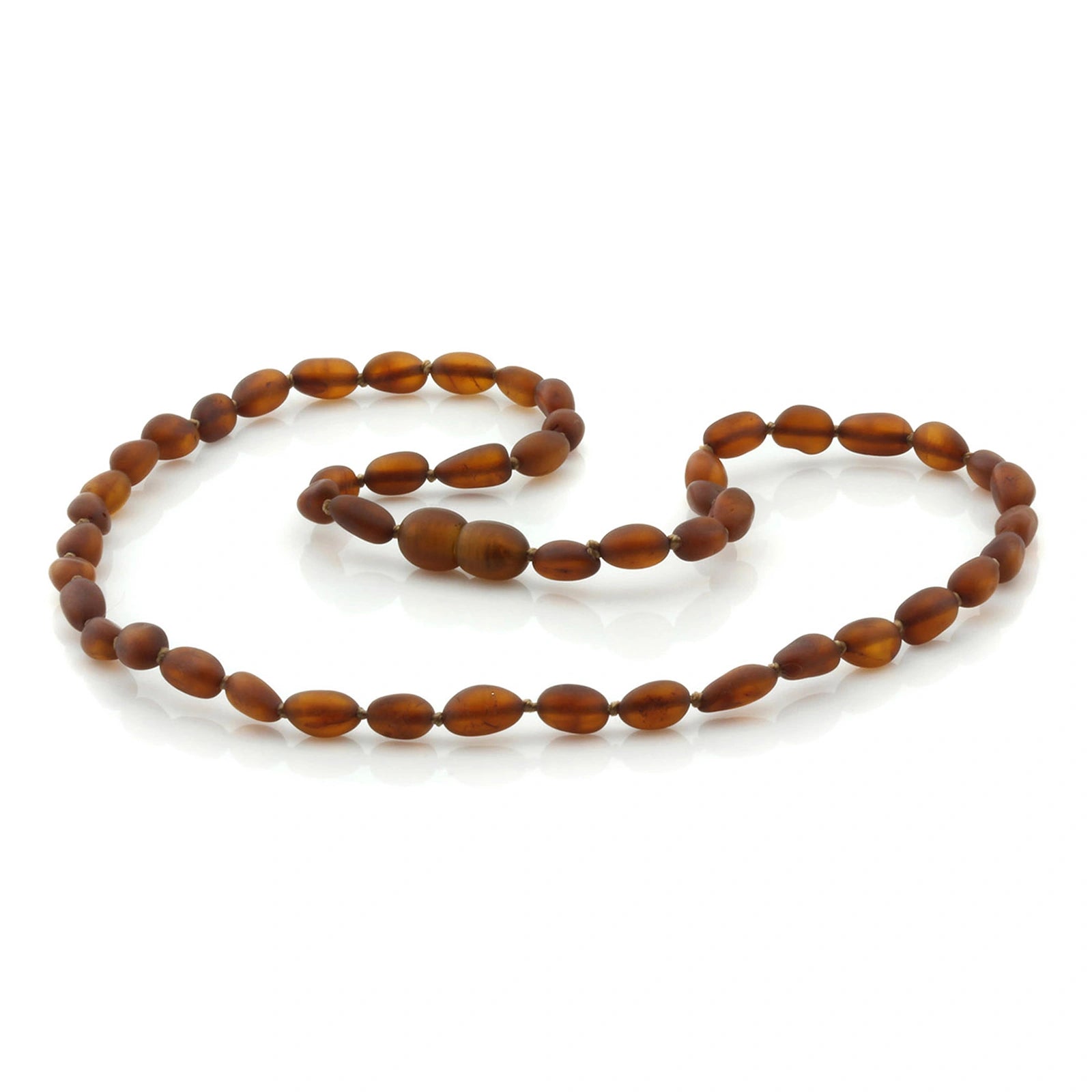 Adult Baltic Amber Necklace. Olive Cognac Matte 5mm - OL70