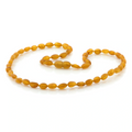 Honey Baltic amber olive adult necklace, 45cm