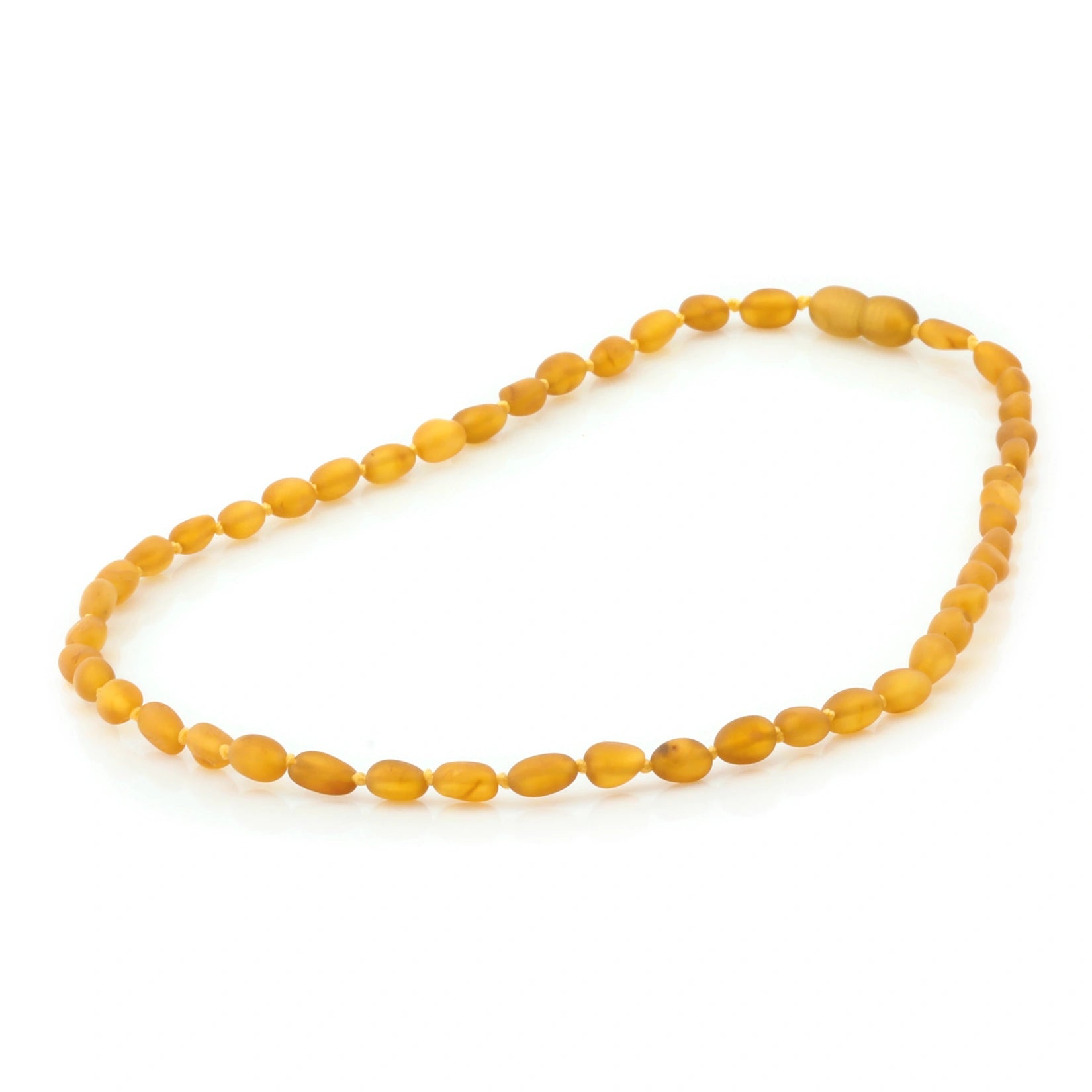 Adult Baltic Amber Necklace. Olive Light Cognac Matte 5mm - OL42