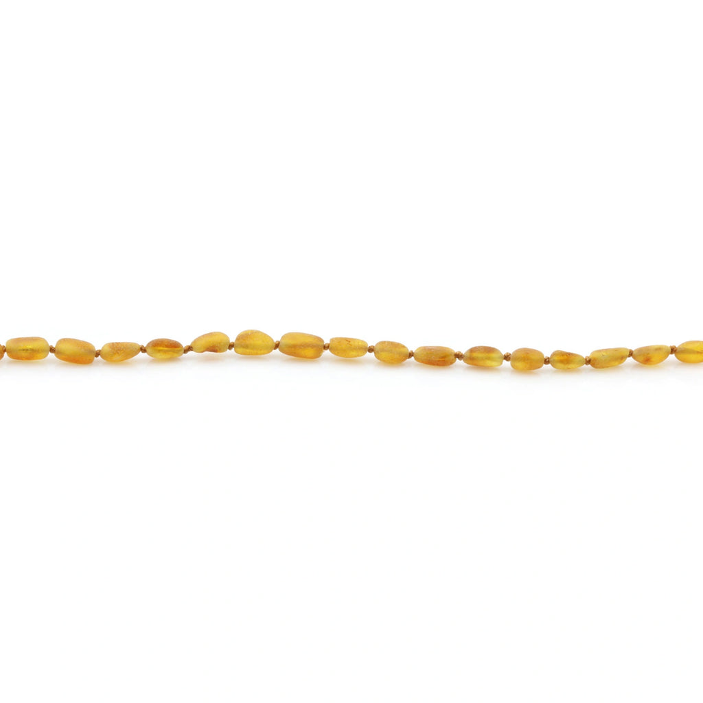 Adult Baltic Amber Necklace. Olive Light Cognac Rough 5mm - OL51