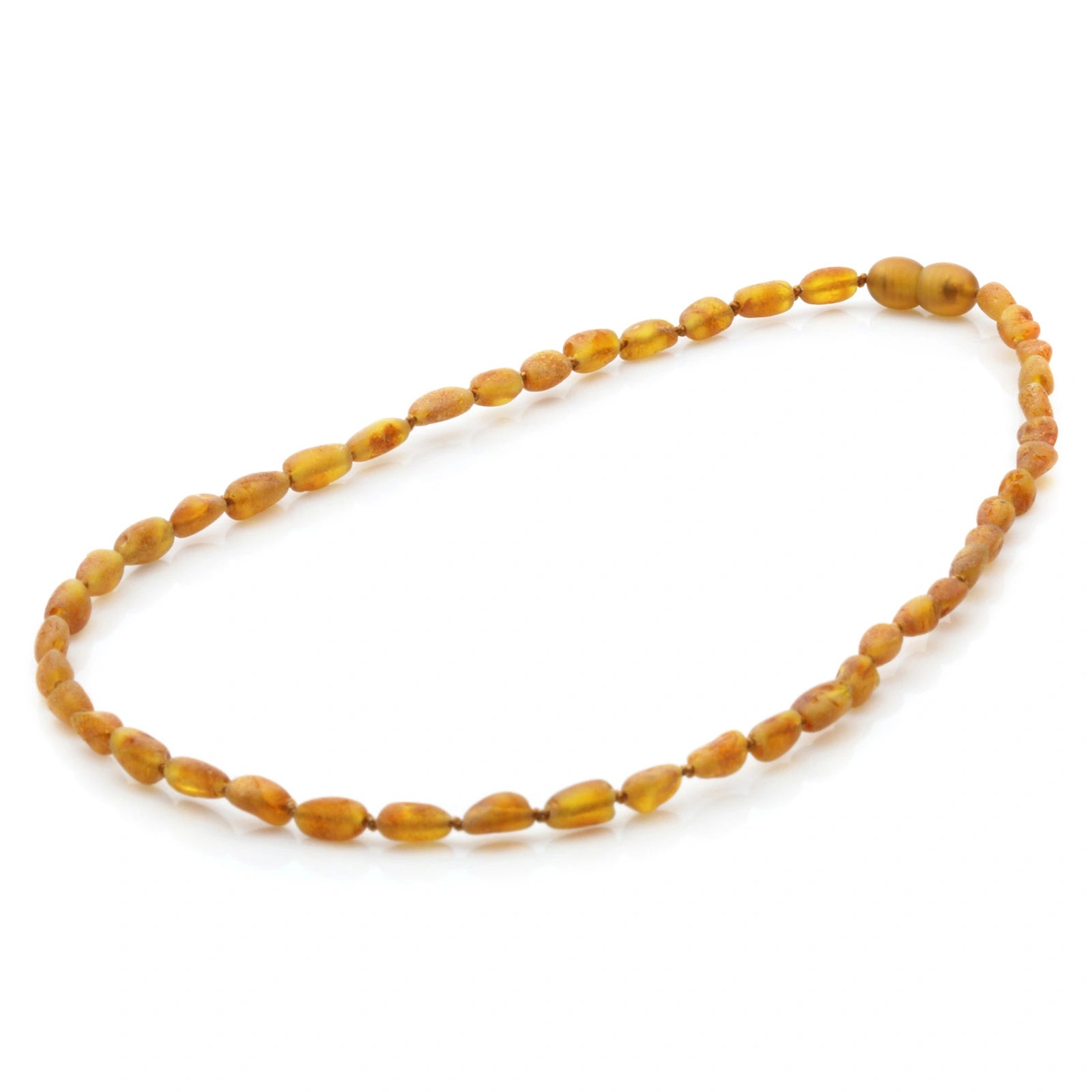 Adult Baltic Amber Necklace. Olive Light Cognac Rough 5mm - OL49