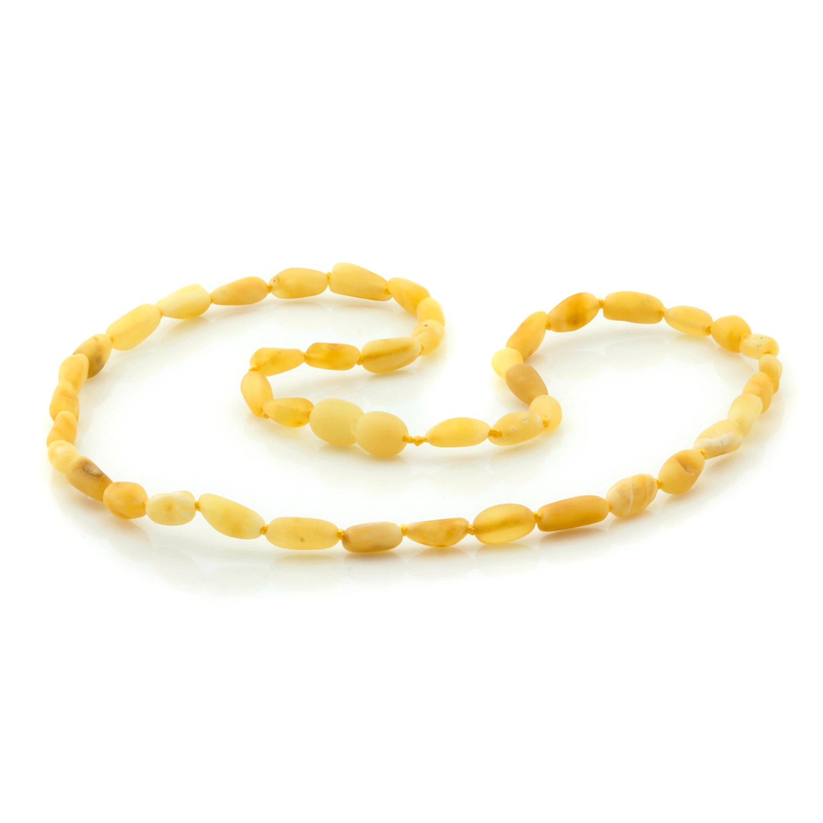 Adult Baltic Amber Necklace. Olive Milky Yellow Matte 5mm - OL44