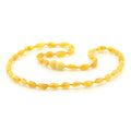 Milky yellow Baltic amber olive adult necklace, 45cm