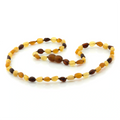 Adult Baltic Amber Necklace. Olive Multicolor Matte 5mm - OL41
