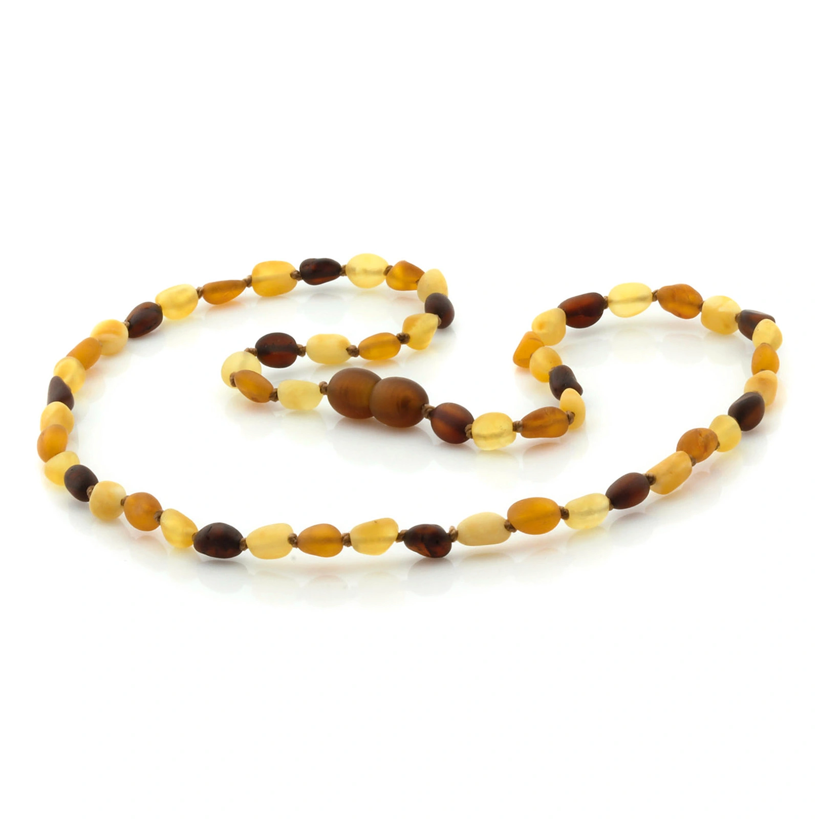 Adult Baltic Amber Necklace. Olive Multicolor Matte 5mm - OL41