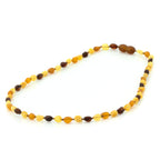 Adult Baltic Amber Necklace. Olive Multicolor Matte 5mm - OL41