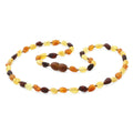 Multicolour Baltic amber olive adult necklace, 45cm