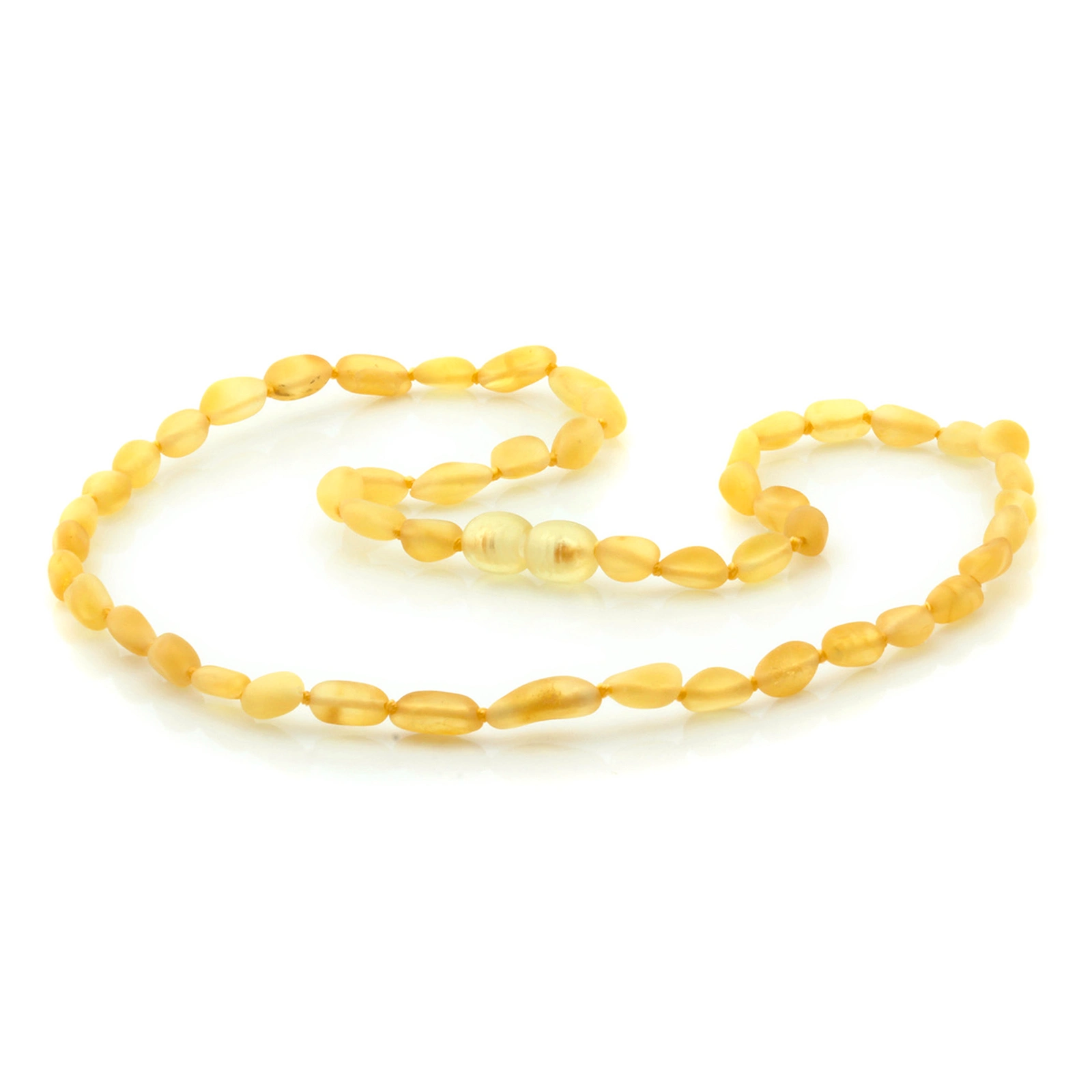 Adult Baltic Amber Necklace. Olive Yellow Matte 5mm - OL43