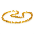 Adult Baltic Amber Necklace. Baroque Light Cognac 5mm - BA125