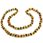 Natural Baltic Amber Necklace Free Faceted Beads 70cm 19gr FBR14