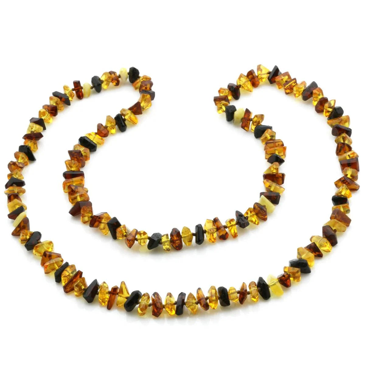Natural Baltic Amber Necklace Free Faceted Beads 70cm 19gr FBR14