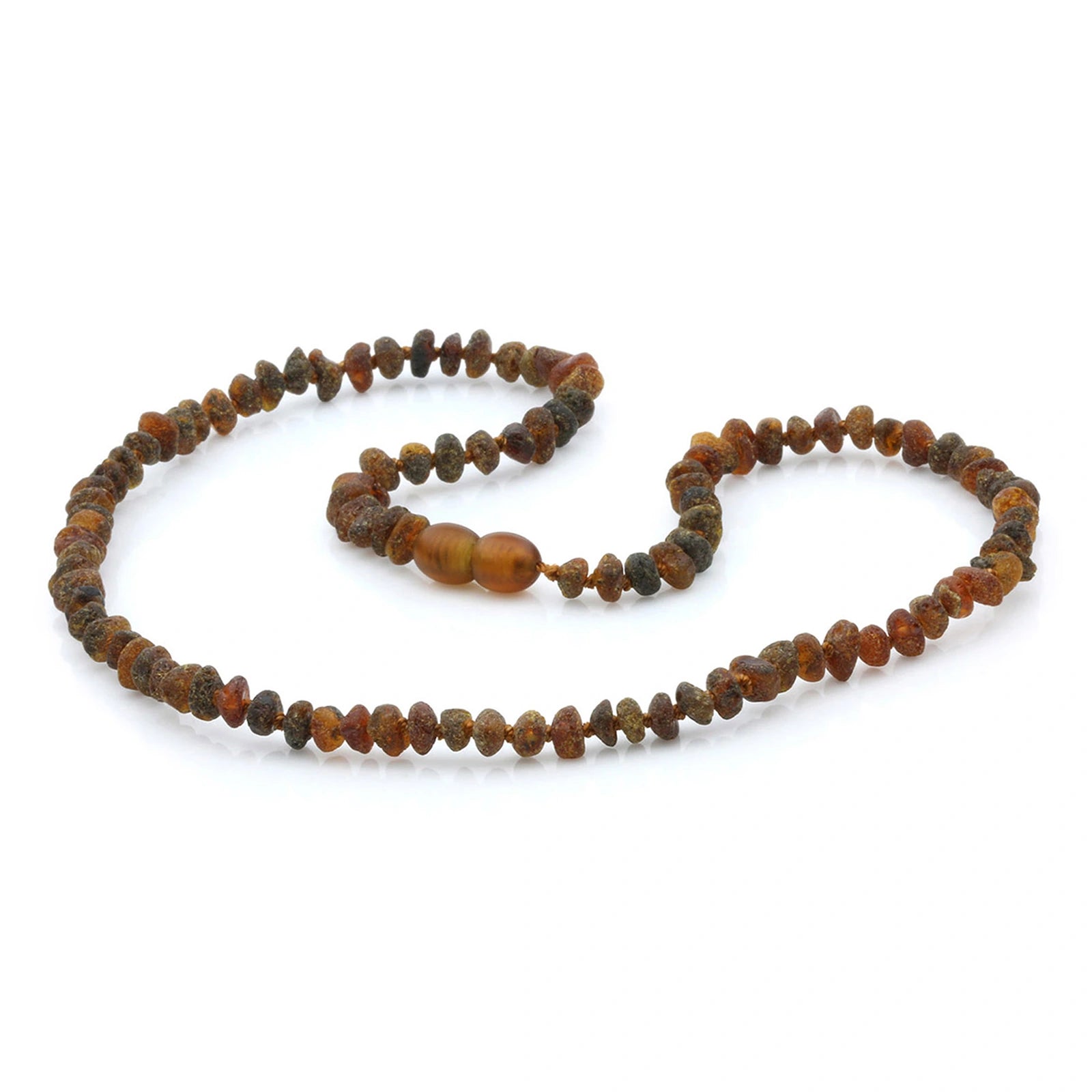 Adult Baltic Amber Necklace. Roundel Black Mix 5mm - RO91