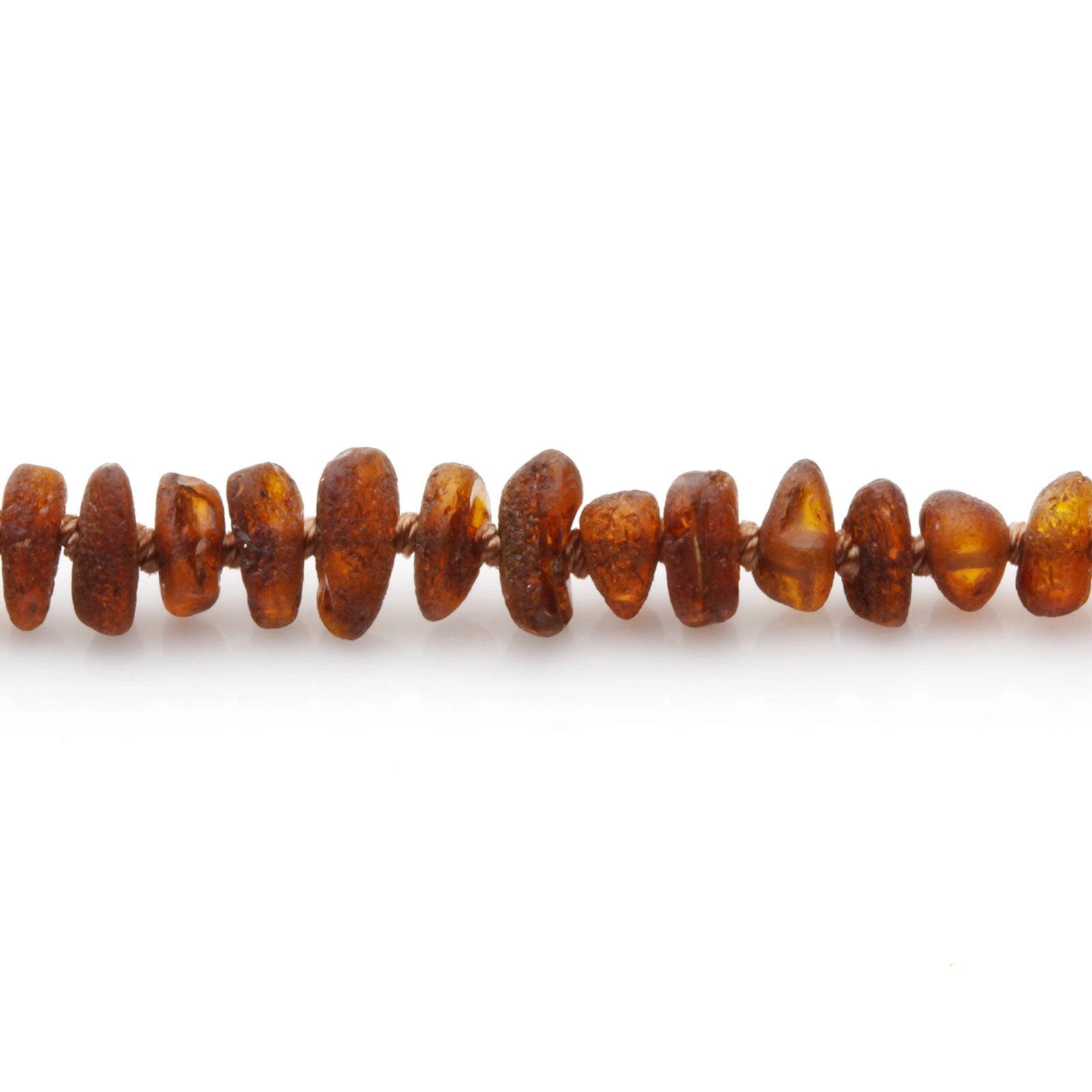 Adult Baltic Amber Necklace. Roundel Cognac 5mm - RO87