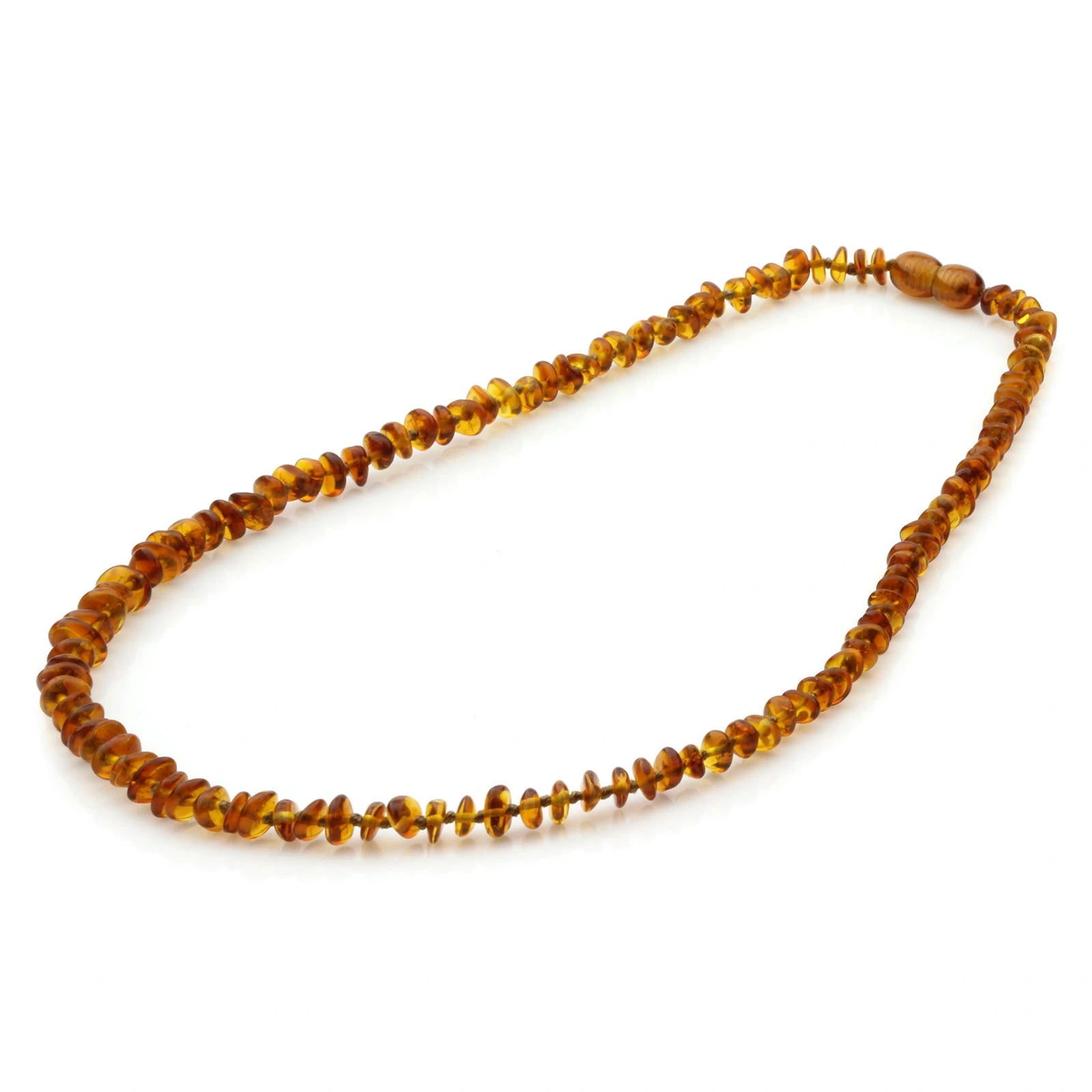 Adult Baltic Amber Necklace. Roundel Cognac 5mm - RO63