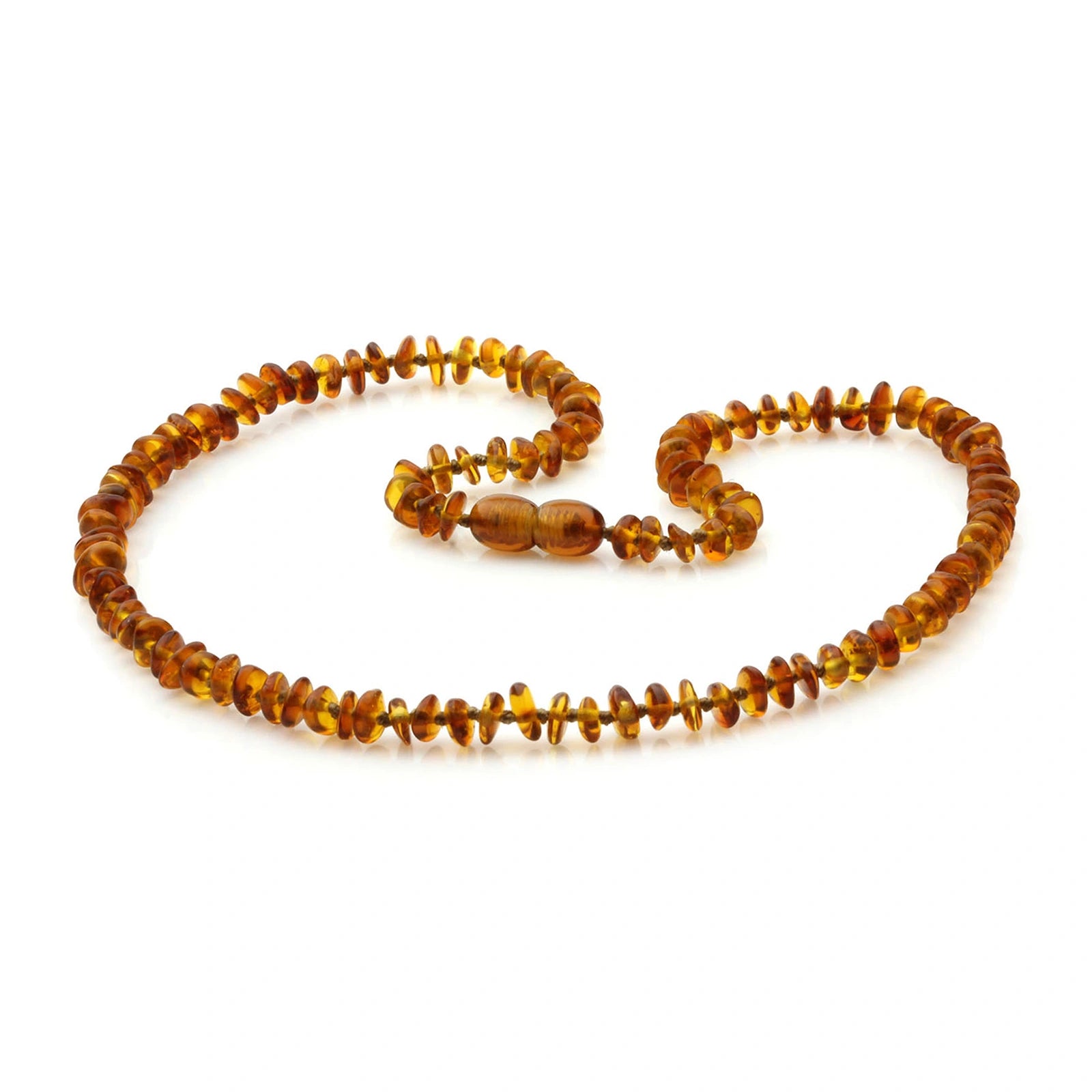 Adult Baltic Amber Necklace. Roundel Cognac 5mm - RO63