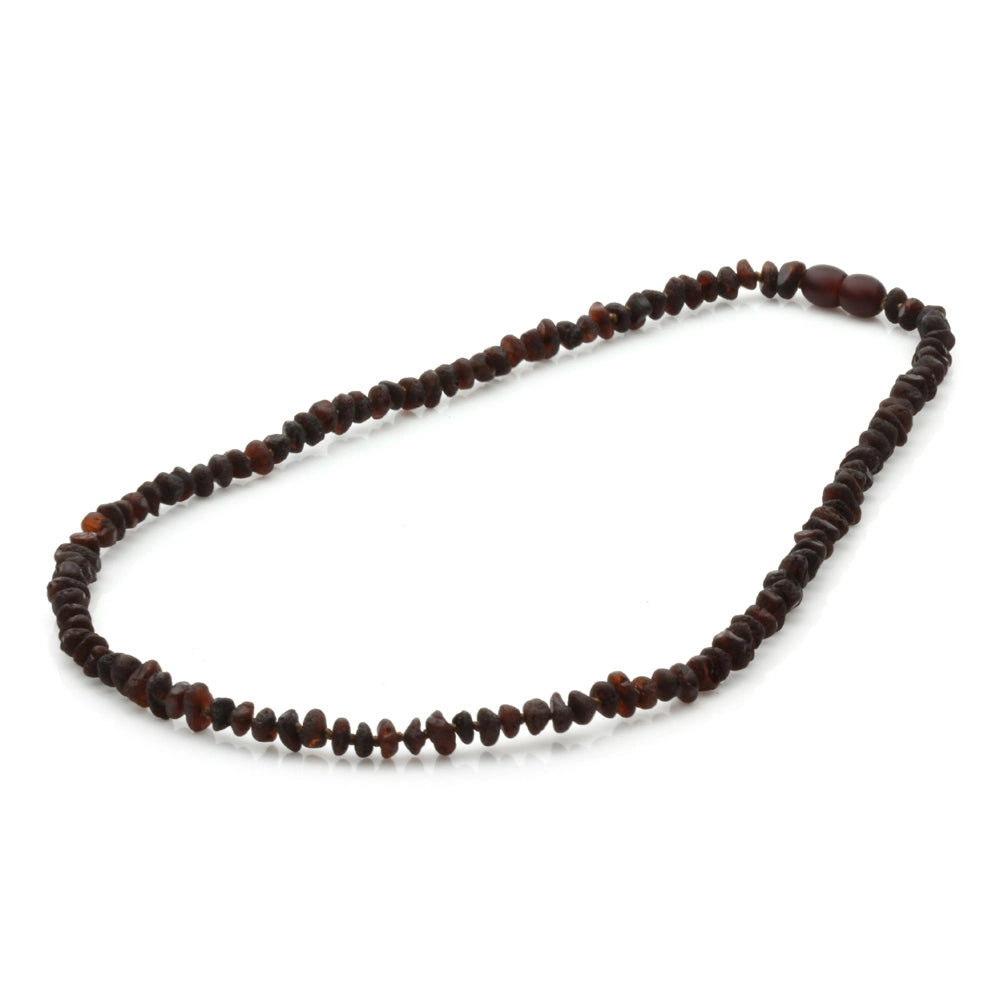 Adult Baltic Amber Necklace. Roundel Dark Cognac 5mm - RO88