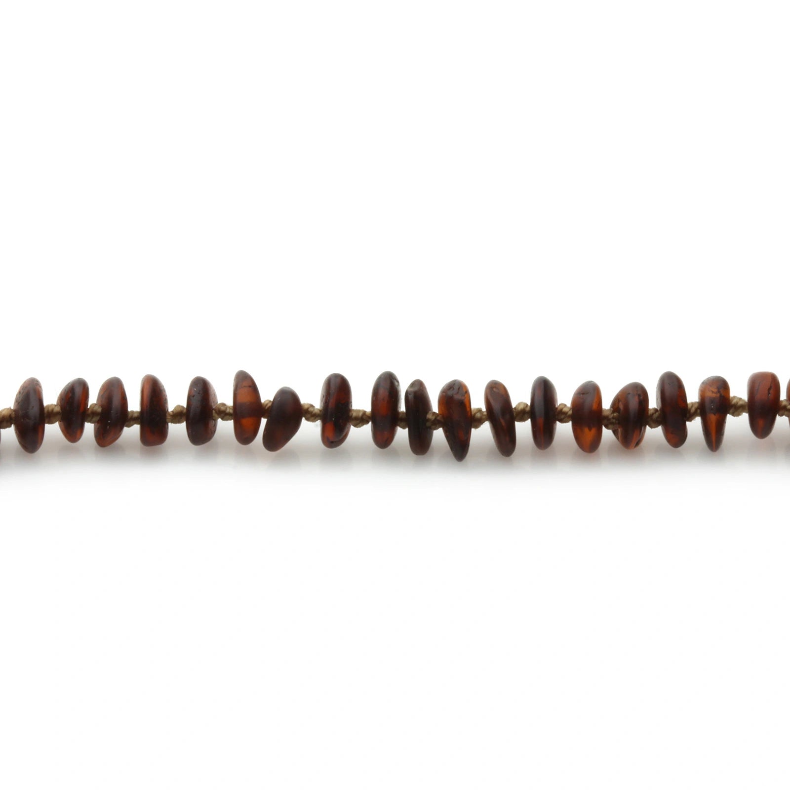 Adult Baltic Amber Necklace. Roundel Dark Cognac 5mm - RO69