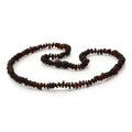 Dark cognac Baltic amber roundel adult necklace, 45cm