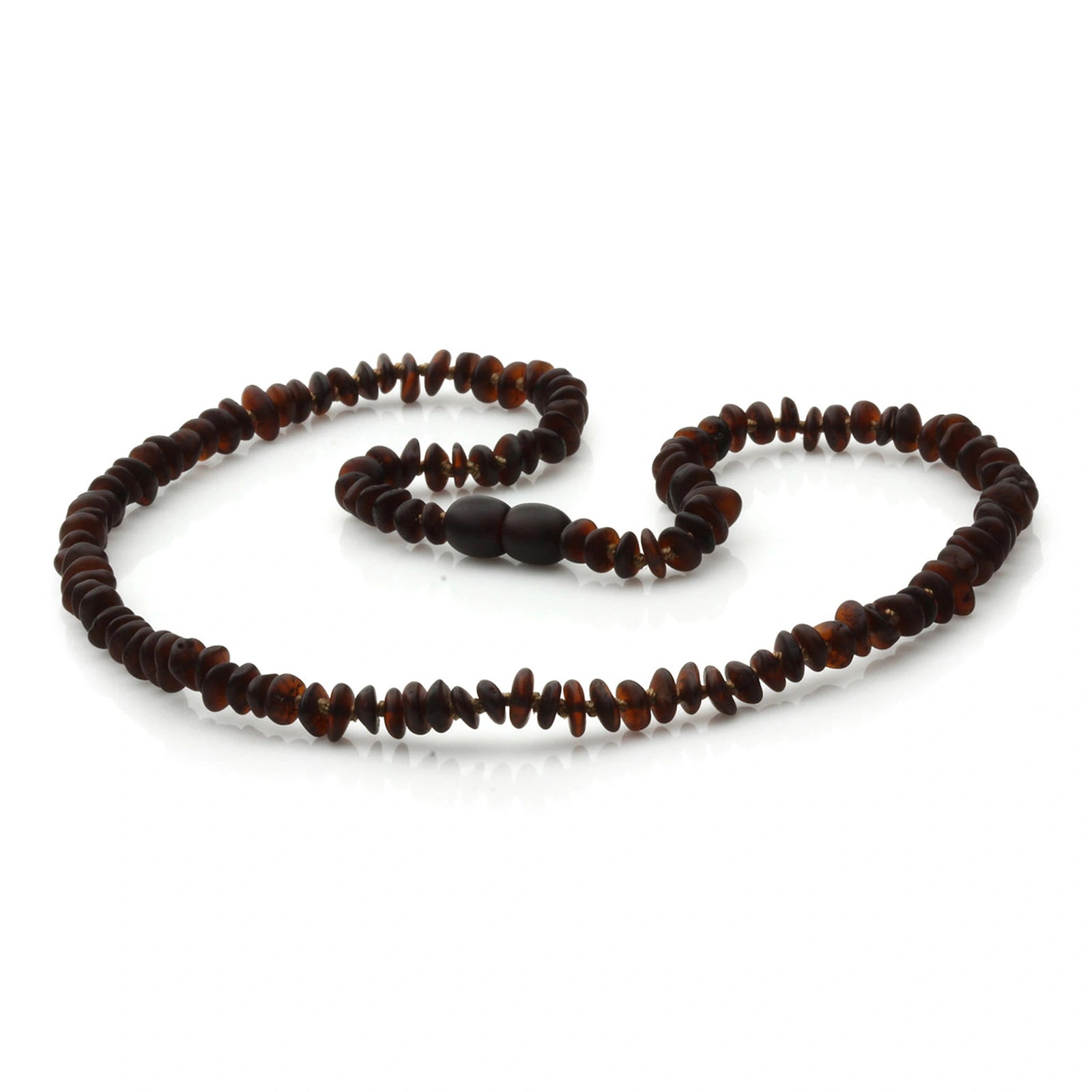 Adult Baltic Amber Necklace. Roundel Dark Cognac 5mm - RO69