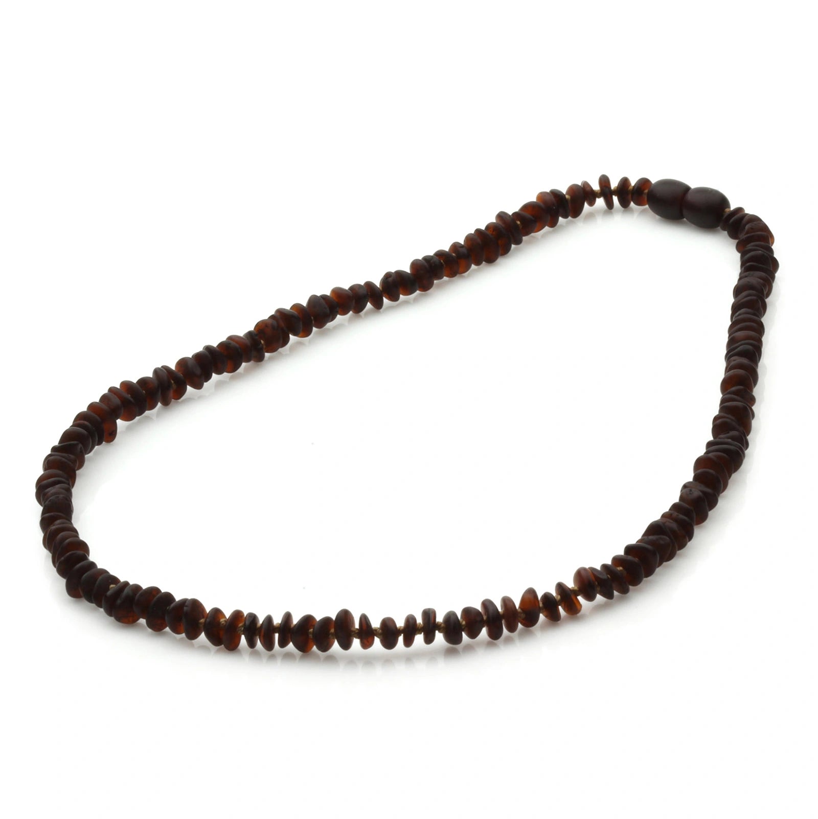 Adult Baltic Amber Necklace. Roundel Dark Cognac 5mm - RO69