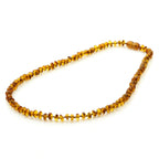 Adult Baltic Amber Necklace. Roundel Light Cognac 5mm - RO78