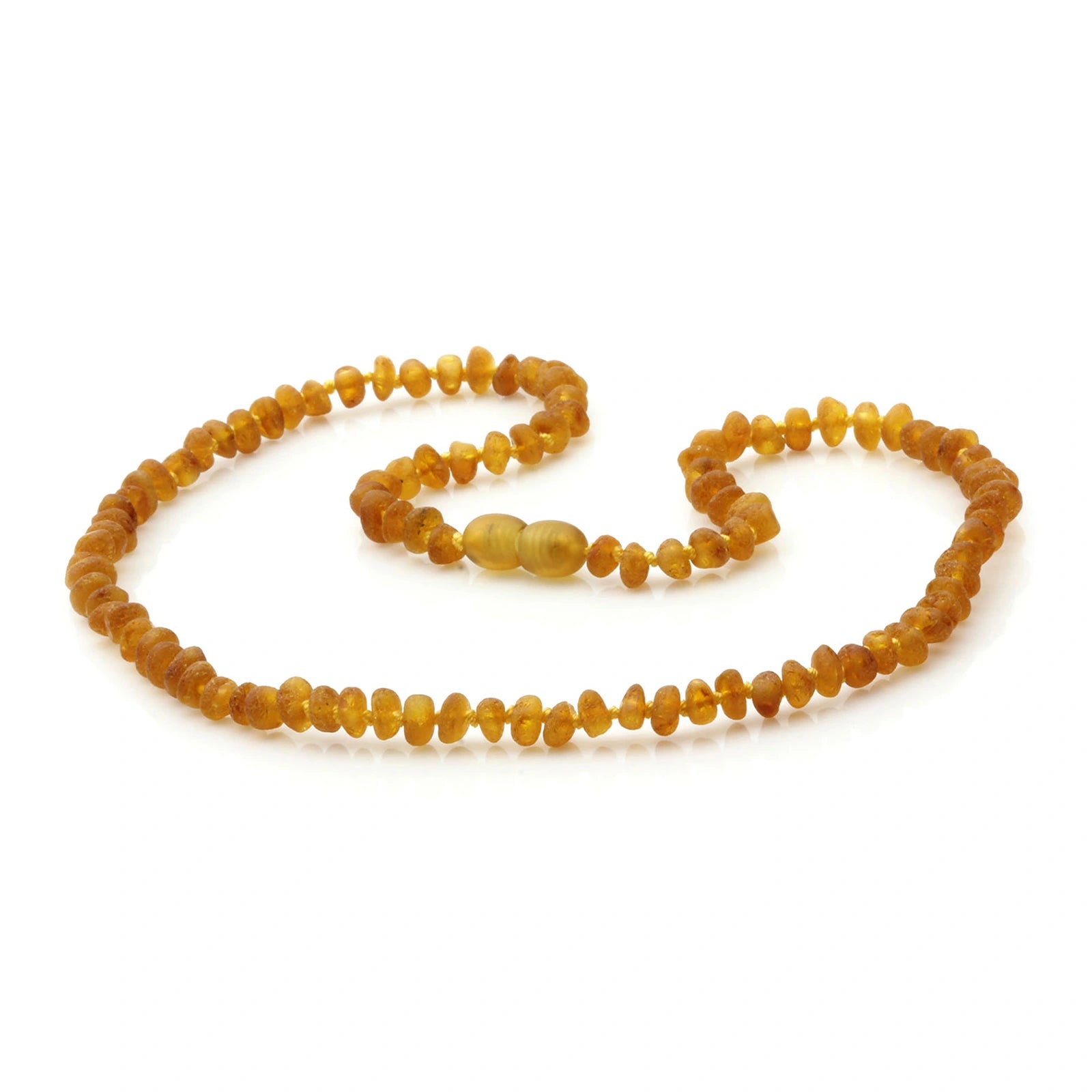 Adult Baltic Amber Necklace. Roundel Light Cognac Rough 5mm - RO92