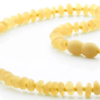 Adult Baltic Amber Necklace. Roundel Milky Yellow 5mm - RO53