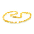 Milky yellow Baltic amber roundel adult necklace, 45cm