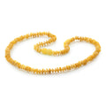 Adult Baltic Amber Necklace. Roundel Milky Yellow 5mm - RO73