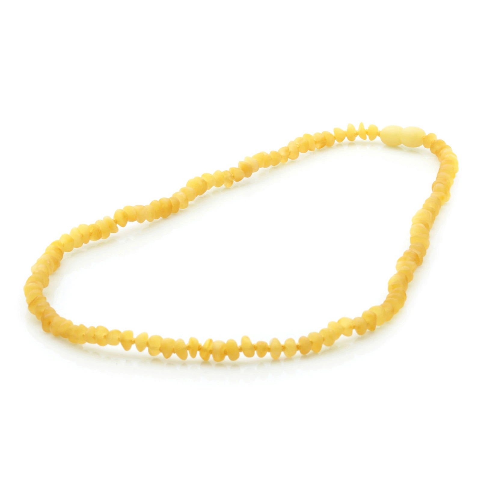Adult Baltic Amber Necklace. Roundel Milky Yellow 5mm - RO85