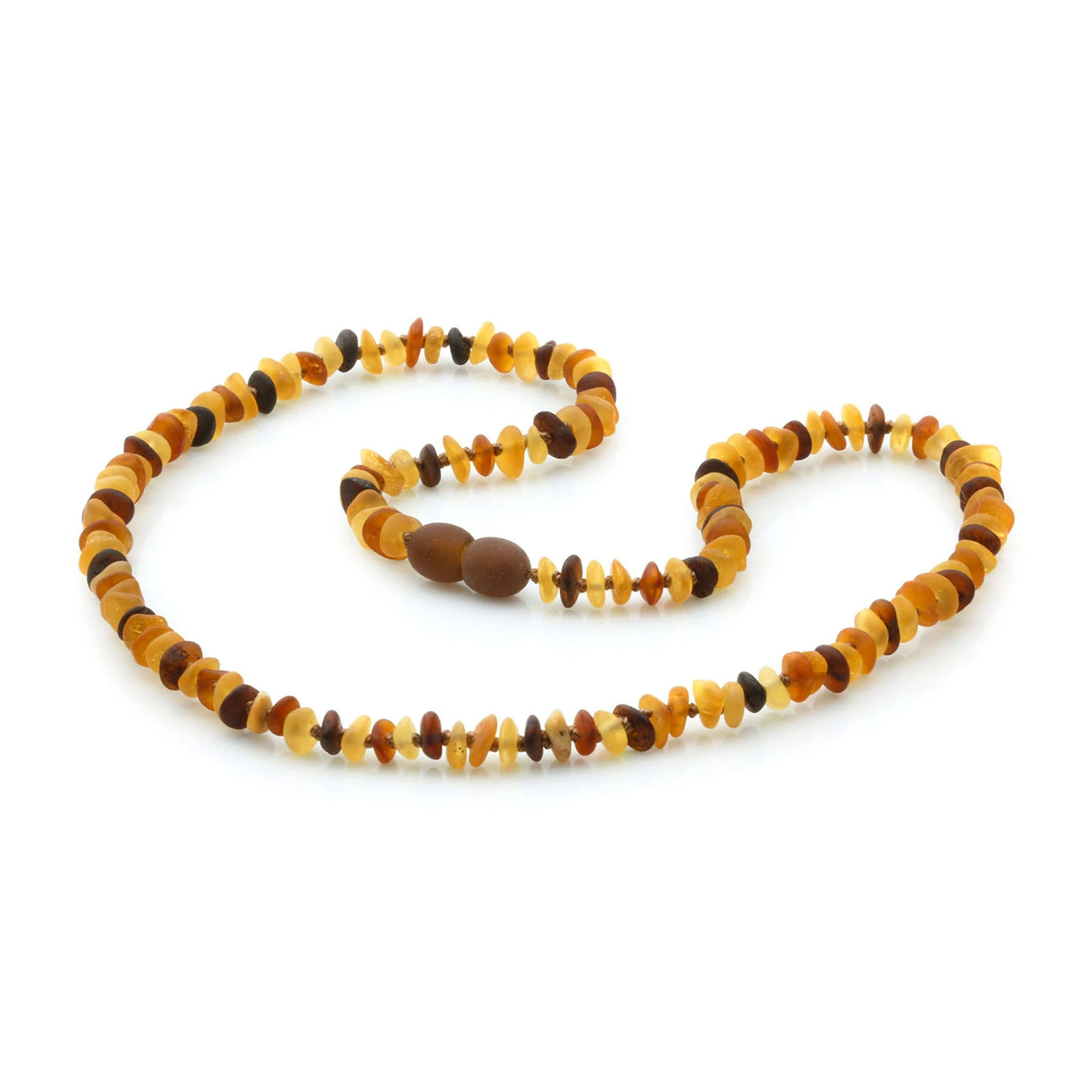 Adult Baltic Amber Necklace. Roundel Multicolour 5mm - RO67