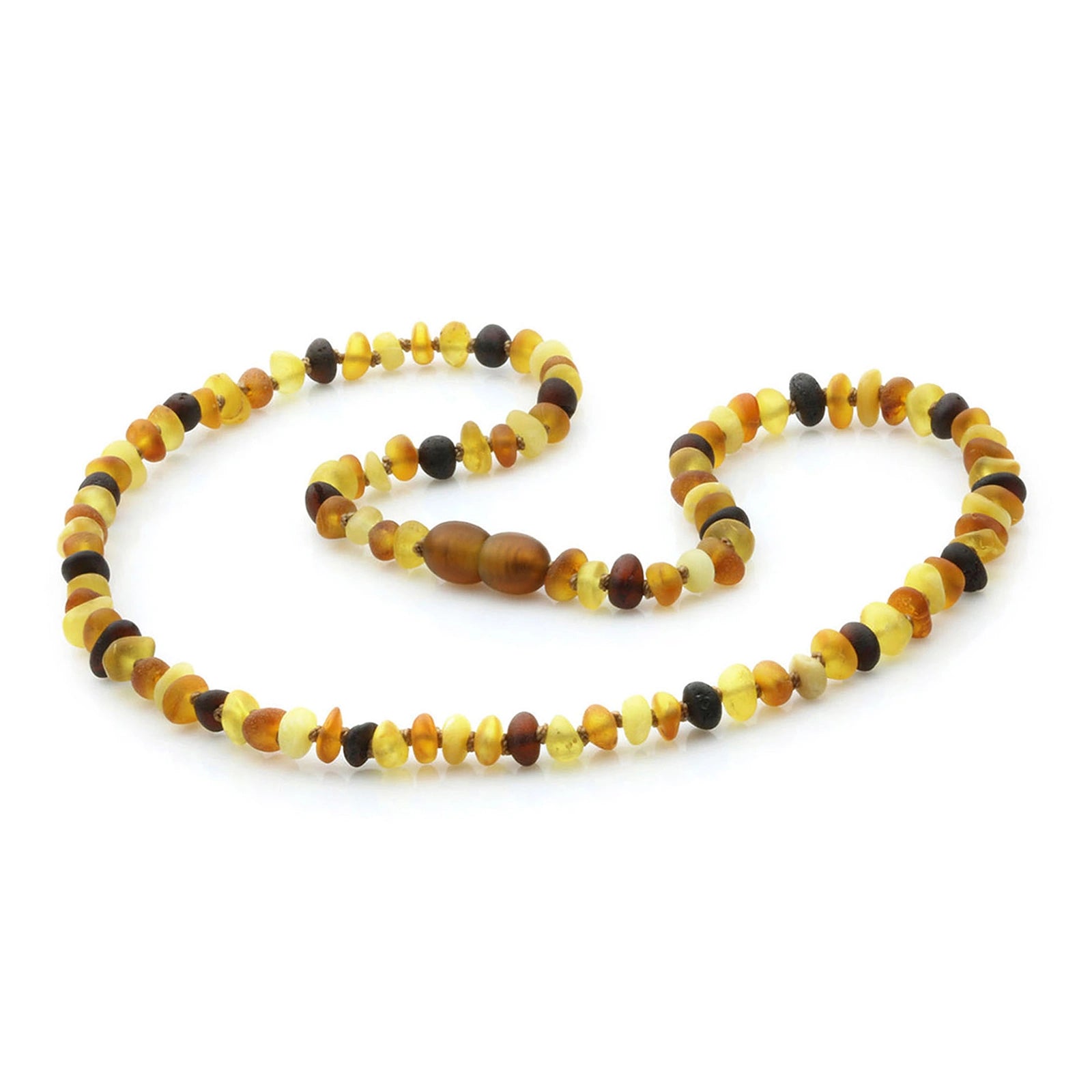 Adult Baltic Amber Necklace. Roundel Multicolour 5mm - RO86