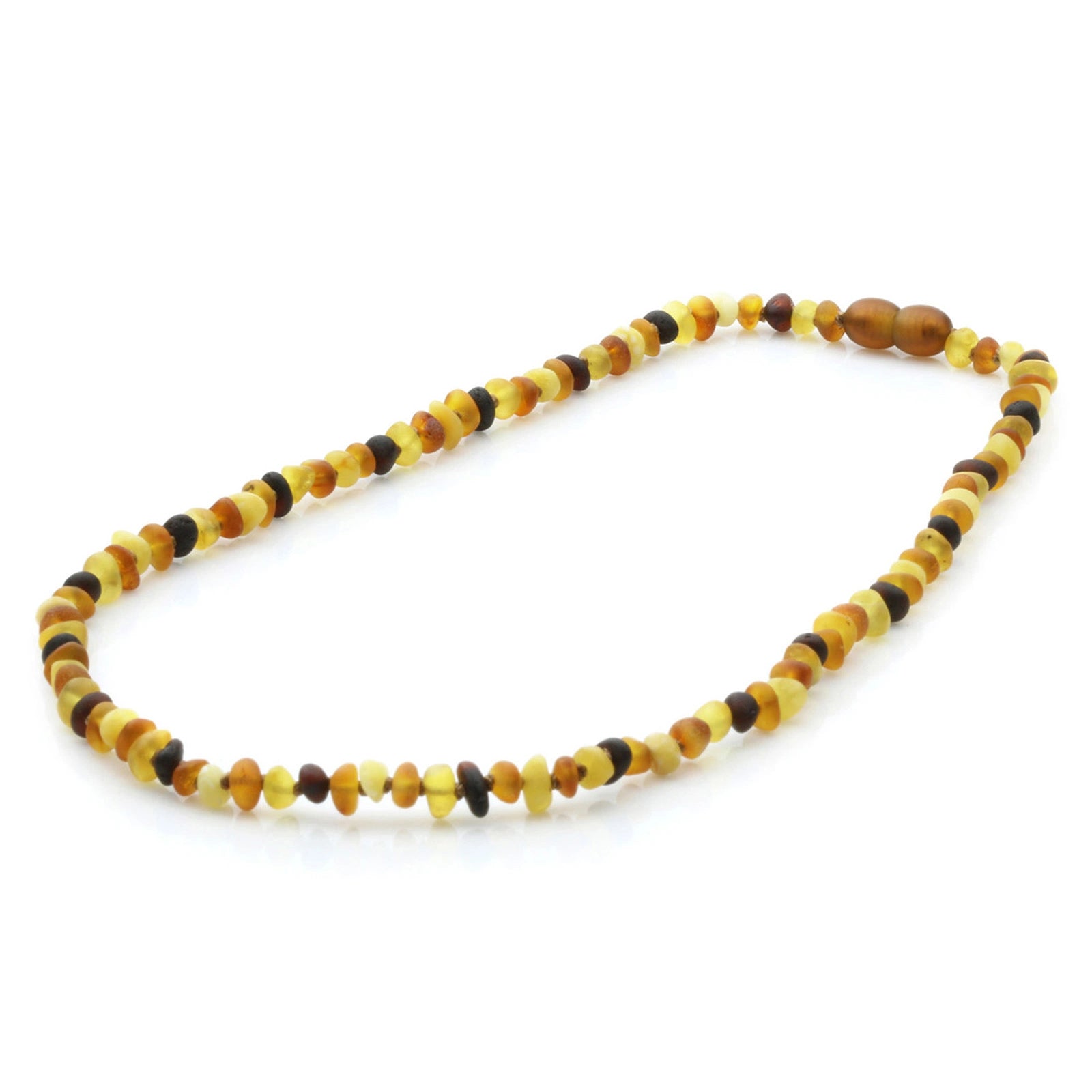Adult Baltic Amber Necklace. Roundel Multicolour 5mm - RO86