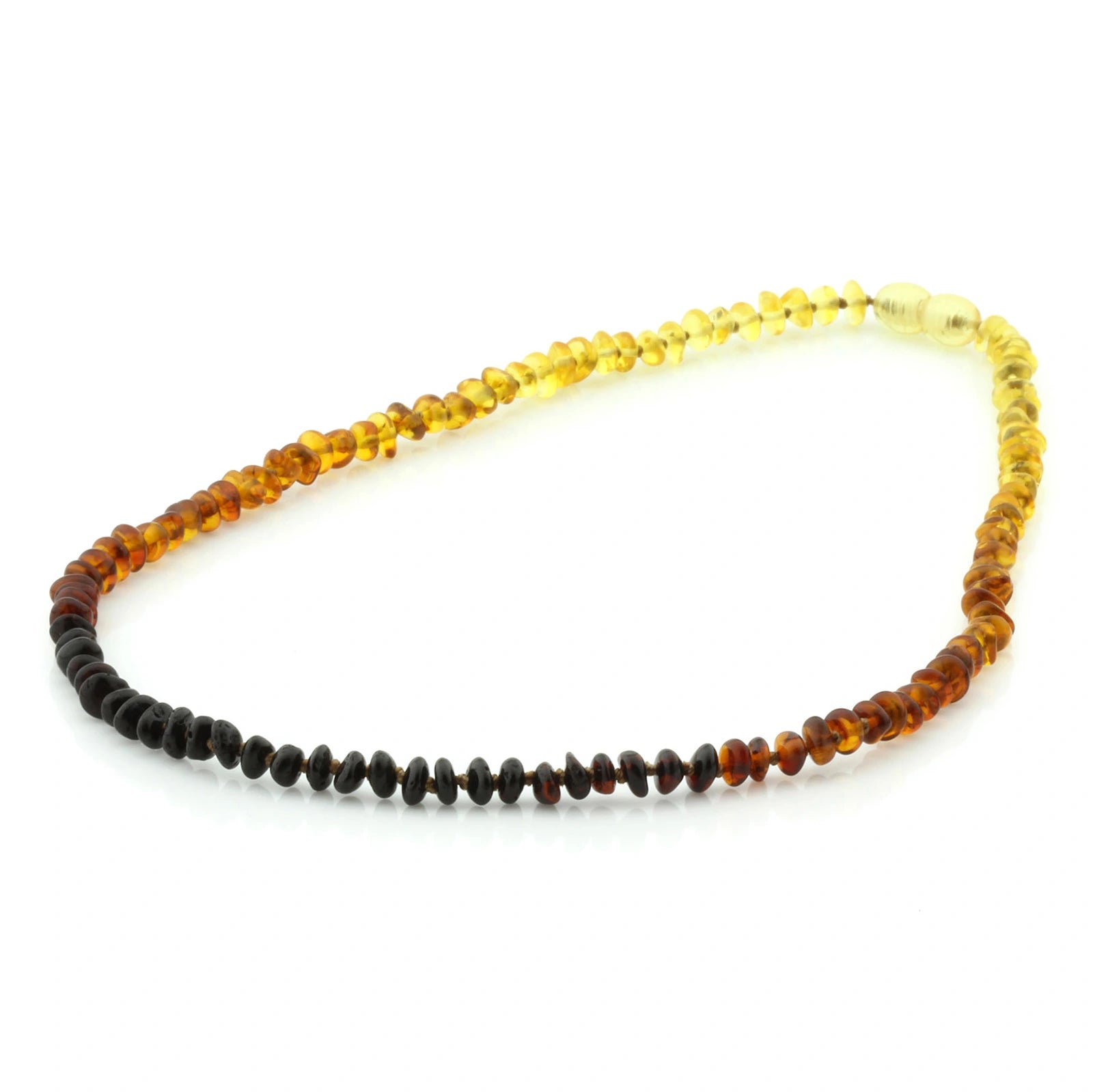 Adult Baltic Amber Necklace. Roundel Rainbow 5mm - RO80