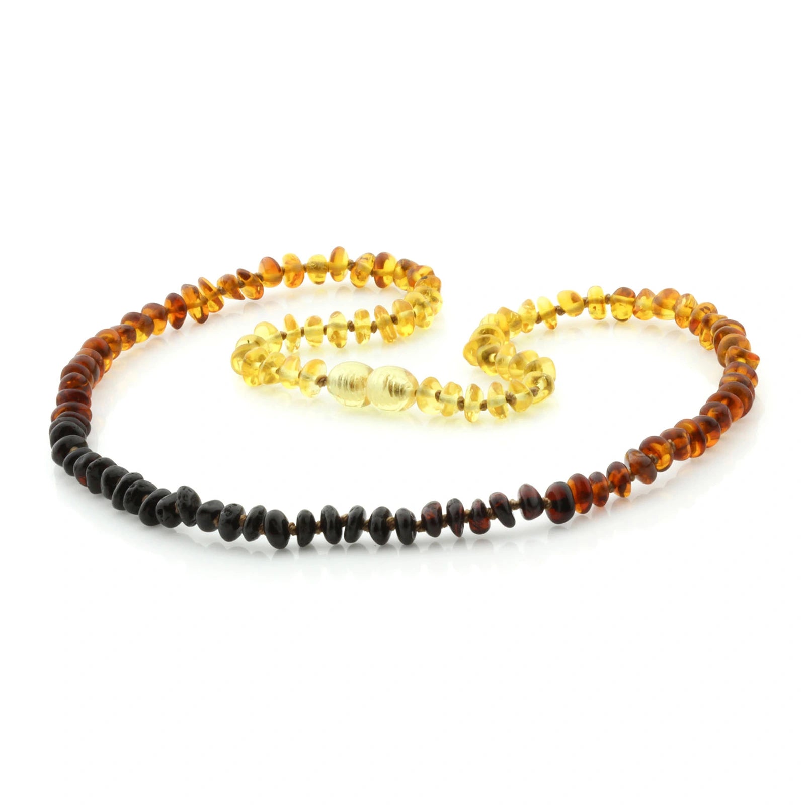Adult Baltic Amber Necklace. Roundel Rainbow 5mm - RO80