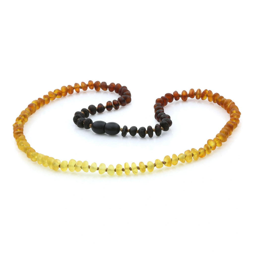 Adult Baltic Amber Necklace. Roundel Rainbow 5mm - RO82