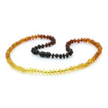 Adult Baltic Amber Necklace. Roundel Rainbow 5mm - RO82
