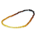 Adult Baltic Amber Necklace. Roundel Rainbow 5mm - RO82