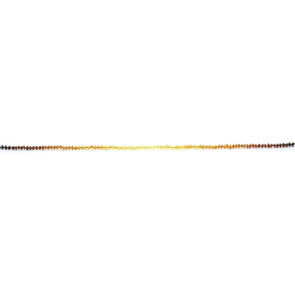 Adult Baltic Amber Necklace. Roundel Rainbow 5mm - RO82