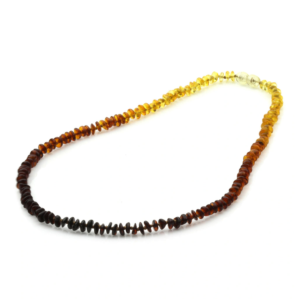 Adult Baltic Amber Necklace. Roundel Rainbow 5mm - RO65